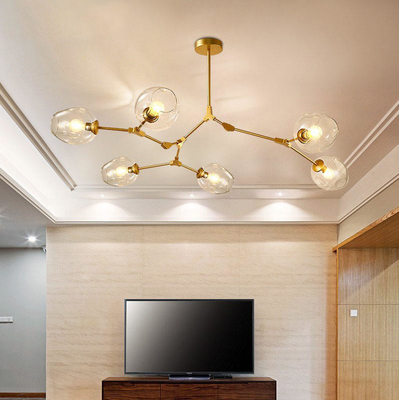 Lámpara de cristal soplada minimalista moderna nórdica de G9 Glod para la sala de estar