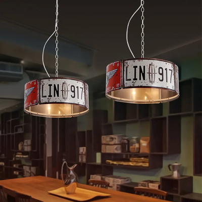 Lámpara redonda industrial E27 del metal del vintage que cena la lámpara