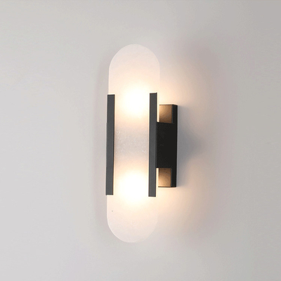 Lámpara de lujo ligera creativa del pórtico de la escalera de pared del poste de la lámpara de la sala de estar TV de la pared de mármol moderna del fondo