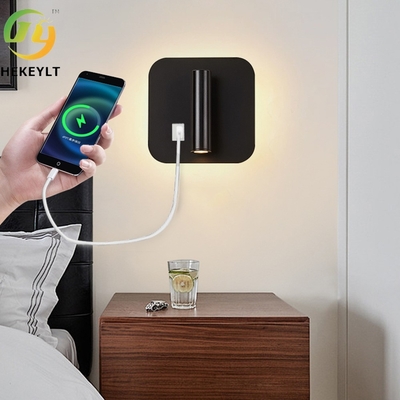 USB simple moderno que gira la lectura del cabecero del hotel del dormitorio de la lámpara de pared del LED