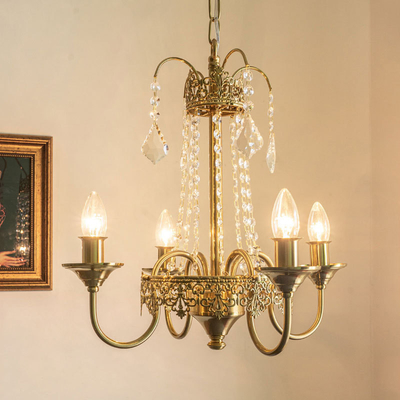 Corte francesa Cristal lámpara de candela luz de lujo dormitorio villa comedor velas antiguas luces colgante