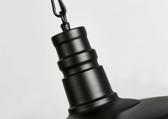 E27 vintage del negro de la base D26cm luz pendiente del metal moderno del alambre de 39 pulgadas