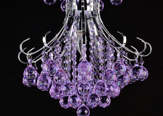 Color púrpura ahorro de energía 400*420m m Crystal Candle Chandelier de 110V 9.5KG