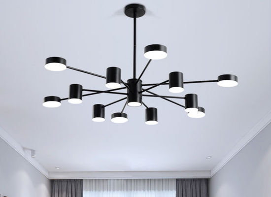 La luz pendiente moderna negra del metal llevó la iluminación de Haning de la lámpara para la sala de estar