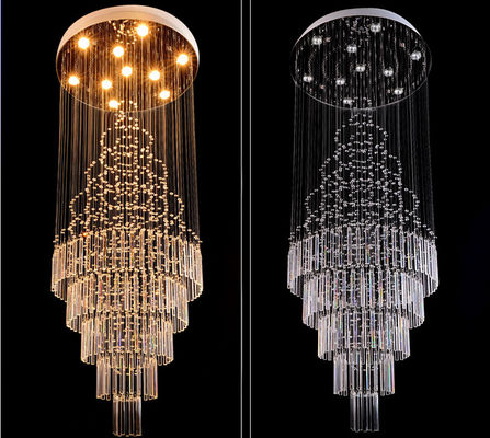 Tamaño de lujo moderno Crystal Hanging Lights For Hotel de Muti
