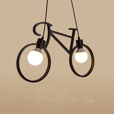 Tenedor pendiente de la luz del hierro moderno negro blanco de la bicicleta E27