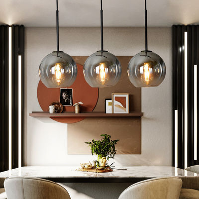 Luz pendiente de cristal residencial nórdica E27 220v para la sala de estar