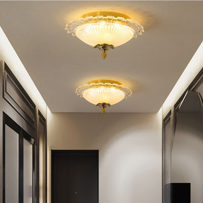 Luz de techo del soporte del oro del dormitorio del hierro de la superficie de cristal del arte + de Art Glass Led