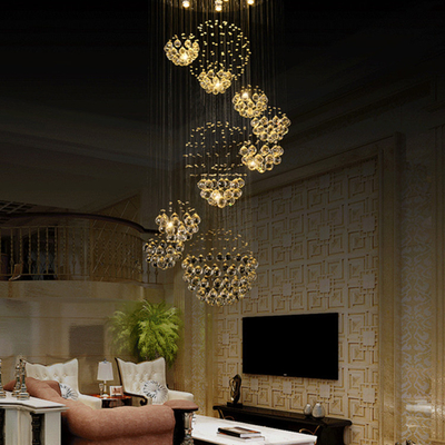 Cabeza de acero inoxidable de Crystal Pendant Light With 20 de la sala de estar