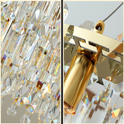 Oro de lujo Crystal Pendant Lamp Bedroom Decorative 110lm