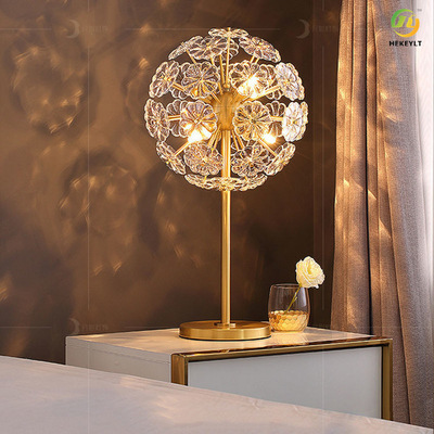 Crystal Bedside Table Lamp de cobre G9 X 6 para el hotel casero