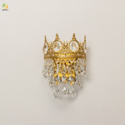Lámpara de pared de cristal de la corona de la cabecera del dormitorio para la sala de estar decorativa