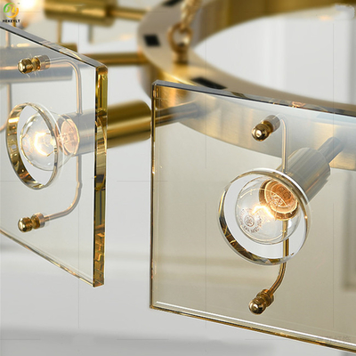 Colgante de luz colgante moderno de hierro de vidrio fuente decorativa E14
