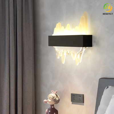 Nuevo hierro moderno chino del negro de la sala de estar del estilo + lámpara de pared de acrílico del LED