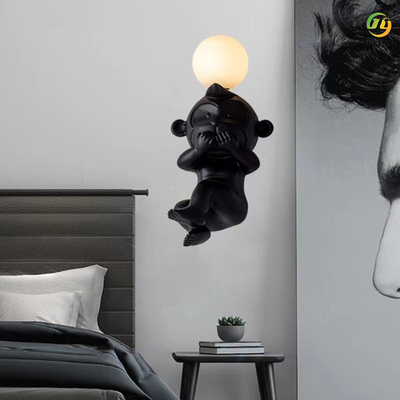 Historieta moderna del mono del oso de la lámpara de pared del dormitorio G4 decorativa