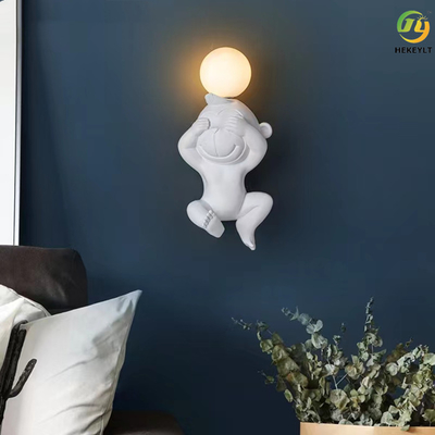 Historieta moderna del mono del oso de la lámpara de pared del dormitorio G4 decorativa