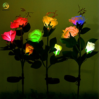 Simulación ligera comercial al aire libre Rose Flower Solar Light del LED