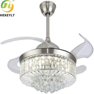 50W LED Smart Crystal Ceiling Fan Light Kit con teledirigido