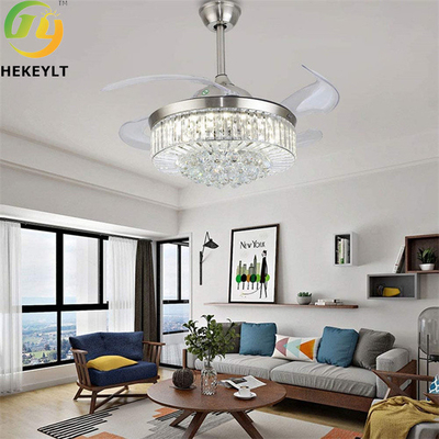 50W LED Smart Crystal Ceiling Fan Light Kit con teledirigido