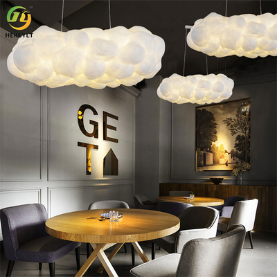 Base pendiente moderna formada nube del bulbo de la luz E26 de la materia textil del LED creativa