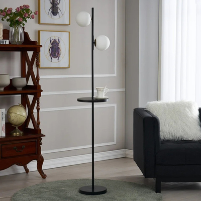 Sala de estar moderna de Tray Table Floor Lamp For del hierro de la bola de cristal E27