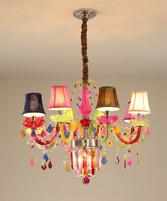 Vidrio Crystal Chandelier Colorful Dreaming Lovely Macaron de la lámpara del dormitorio de los niños