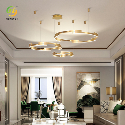 Parte alta moderna de lujo de bronce geométrica de Ring Light Living Room Creative