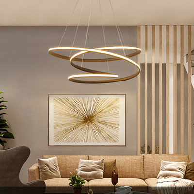 Anillo de aluminio moderno LED que enciende las lámparas para el dormitorio de la sala de estar
