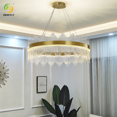 Luz colgante de cristal de 60 cm de diámetro de oro moderno para interiores para decoración