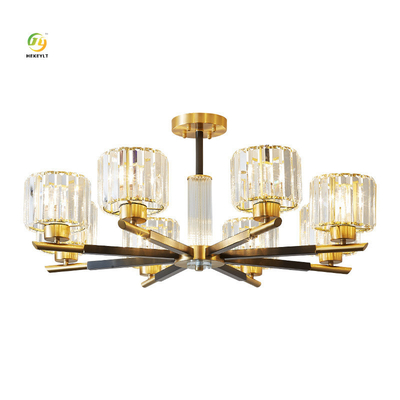 Modifique la luz de cobre de Crystal Shade Dining Room Pendant para requisitos particulares del estilo americano