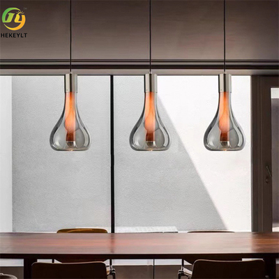 Chrome de aluminio y de cristal de E27 y decoración ahumada de Gray Pendant Light For Indoor