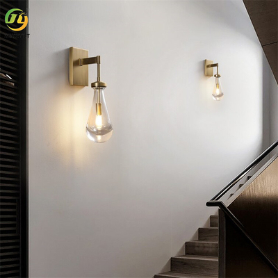 Luz moderna de cristal soplada de la pared del oro de los descensos para la sala de estar del dormitorio