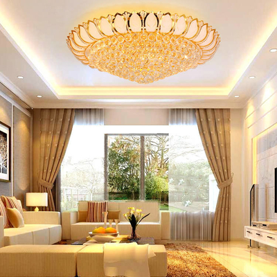 Lámpara de lujo del oro del dormitorio de Crystal Led Ceiling Light Round