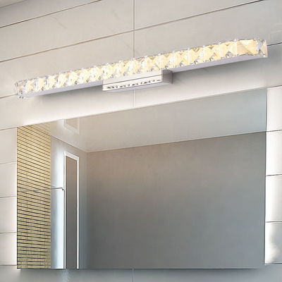 LED blanco K9 de lujo Crystal Bathroom Vanity Mirror Lights L33xW5xD8.5