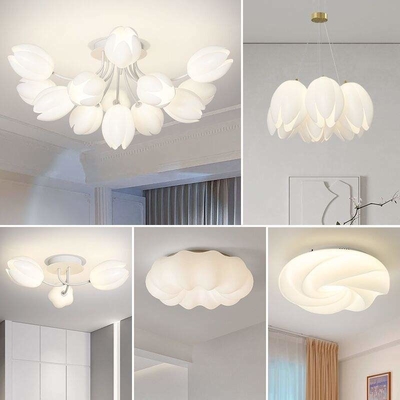 Luz francesa minimalista moderna de Hall Luxury Nordic del estilo de Tulip Living Room Lamp Cream