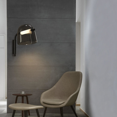 Lámpara de pared de cristal creativa nórdica moderna de las lámparas de pared de cristal del poste simple del dormitorio