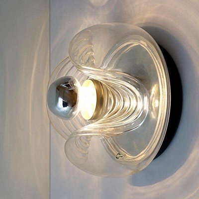 Lámpara de pared de cristal creativa nórdica moderna de las lámparas de pared de cristal del poste simple del dormitorio