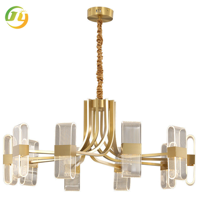 La obra clásica simple de lujo nórdica del oro llevó la lámpara ligera pendiente para el dormitorio del comedor de la sala de estar