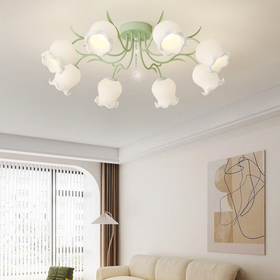 Luz de techo del lirio LED de la crema del valle del sentido del diseño para el dormitorio de la sala de estar
