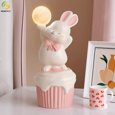 Lámpara de mesa linda del conejo para el sitio de niños del estudio de la sala de estar del dormitorio