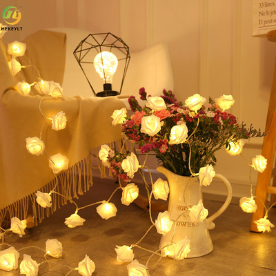 Secuencia de la luz de la decoración de la boda del cumpleaños del día de fiesta de la Navidad de Rose Lamp String LED