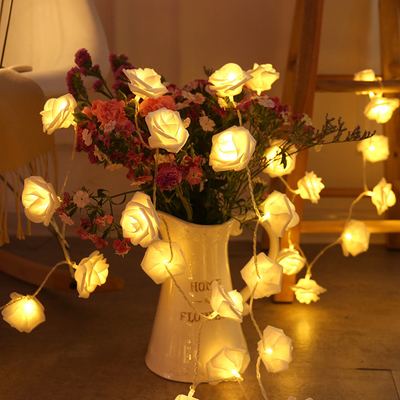 Secuencia de la luz de la decoración de la boda del cumpleaños del día de fiesta de la Navidad de Rose Lamp String LED