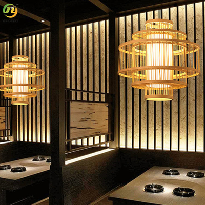 Ejecución ligera pendiente moderna de Homeware del comedor del dormitorio de bambú del hotel interior