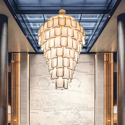 Villa moderna Escalera de la sala de estar Gran lámpara de araña Lobby del hotel Lujo lámpara colgante