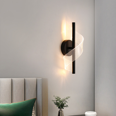 JYLIGHTING lujo moderno luz de pared transparente acrílico metal lámpara de pared para el pasillo de escaleras