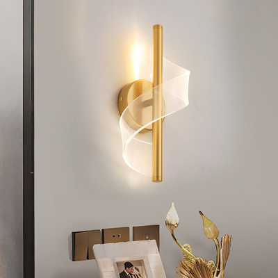 JYLIGHTING lujo moderno luz de pared transparente acrílico metal lámpara de pared para el pasillo de escaleras