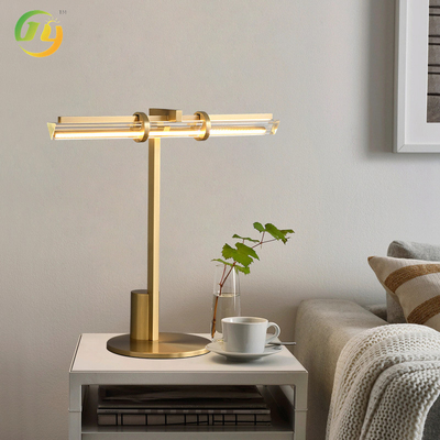JYLIGHTING Lámpara de mesa LED de lujo moderna nórdica simple vidrio de cobre para dormitorio hotel sala de estar estudio sofá luz de esquina