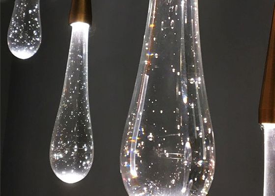 Descenso Crystal Drop Lamp moderno del agua del LED para la barra creativa del restaurante