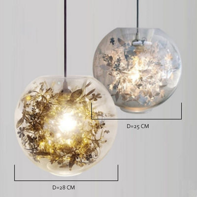Lámpara pendiente de la bola de vidrio de E27 los 28CM