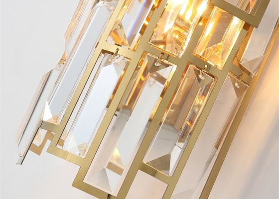 Oro llevado lustre interior montado en la pared Crystal Sconce Lights de 230*500m m
